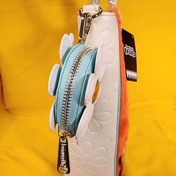 Loungefly X Good Luck Trolls Classic Trolls Plush Glitter Tote Crossbody Bag NEW - Picture 5 of 13